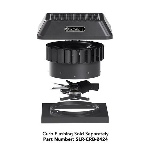 QuietCool 25 Watt Solar Roof Mount Attic Fan with AC/DC Inverter for 24/7 Runtime