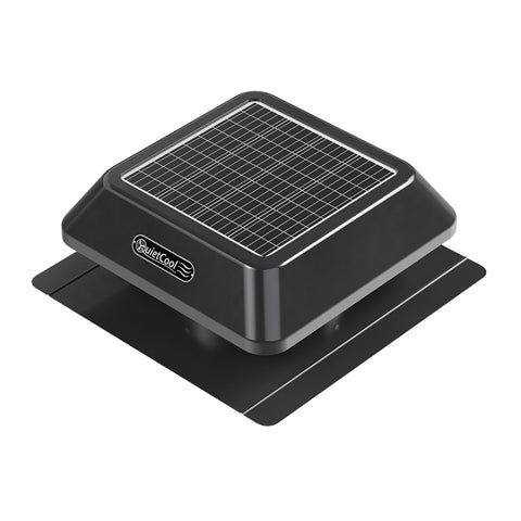QuietCool 25 Watt Solar Roof Mount Attic Fan with AC/DC Inverter for 24/7 Runtime