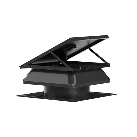 QuietCool 65 Watt Solar Roof Mount Attic Fan with AC/DC Inverter for 24/7 Runtime