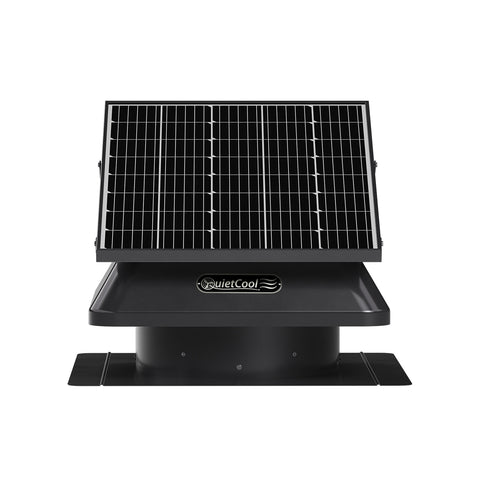 QuietCool 65 Watt Solar Roof Mount Attic Fan with AC/DC Inverter for 24/7 Runtime