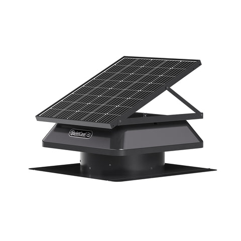 QuietCool 65 Watt Solar Roof Mount Attic Fan with AC/DC Inverter for 24/7 Runtime