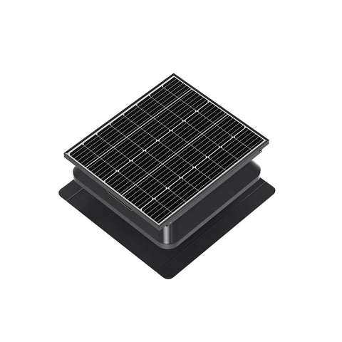QuietCool 65 Watt Solar Roof Mount Attic Fan with AC/DC Inverter for 24/7 Runtime