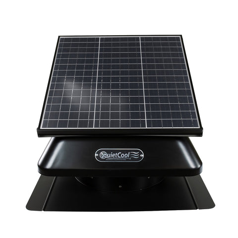 QuietCool 40 Watt Solar Roof Mount Attic Fan with AC/DC Inverter for 24/7 Runtime