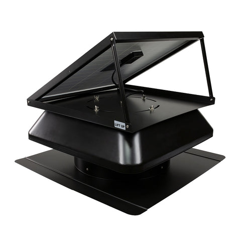 QuietCool 40 Watt Solar Roof Mount Attic Fan with AC/DC Inverter for 24/7 Runtime