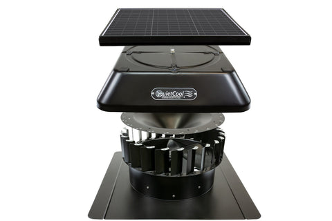 QuietCool 40 Watt Solar Roof Mount Attic Fan with AC/DC Inverter for 24/7 Runtime
