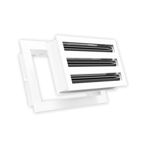 6 Inch - 3 Slot Linear Slot Diffusers - Modern AC Grilles - White