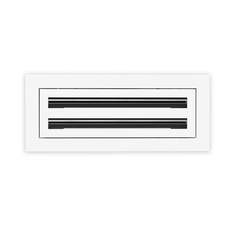4 Inch - 2 Slot Linear Slot Diffusers - Modern AC Grilles - White