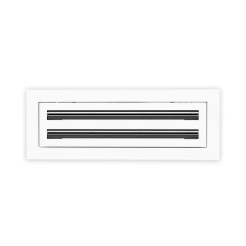 4 Inch - 2 Slot Linear Slot Diffusers - Modern AC Grilles - White