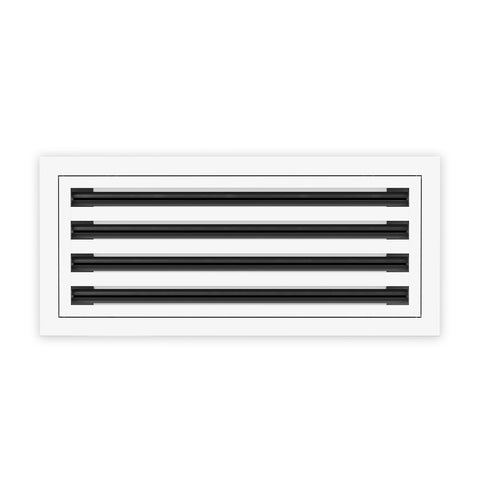8 Inch - 4 Slot Linear Slot Diffusers - Modern AC Grilles - White