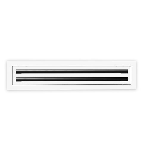 4 Inch - 2 Slot Linear Slot Diffusers - Modern AC Grilles - White