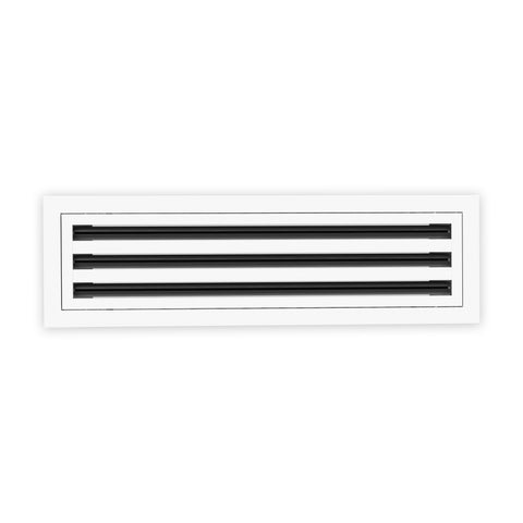 6 Inch - 3 Slot Linear Slot Diffusers - Modern AC Grilles - White