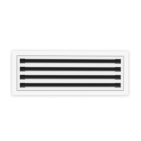 8 Inch - 4 Slot Linear Slot Diffusers - Modern AC Grilles - White
