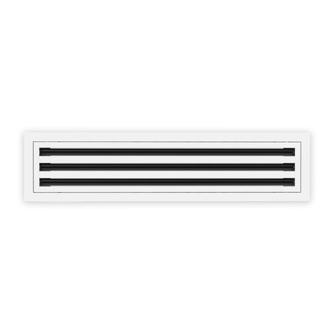 6 Inch - 3 Slot Linear Slot Diffusers - Modern AC Grilles - White