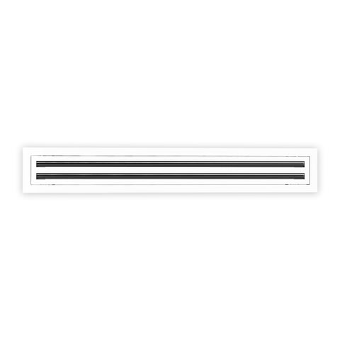 4 Inch - 2 Slot Linear Slot Diffusers - Modern AC Grilles - White