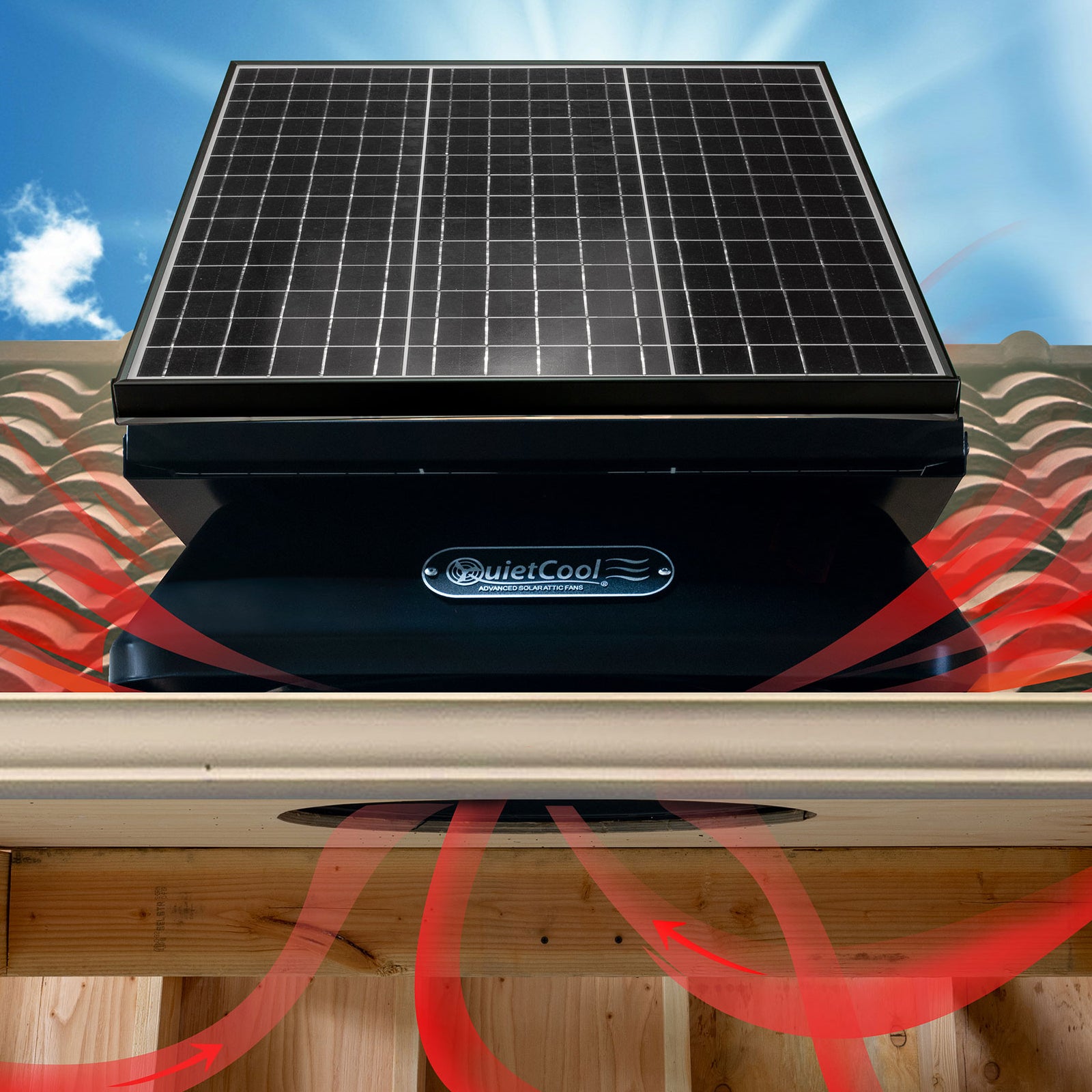 Quietcool 40 watt solar powered roof 2024 mount attic fan