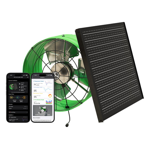 QuietCool 50 Watt Solar Smart Attic Gable Fan with Smart App Control for 24/7 Runtime