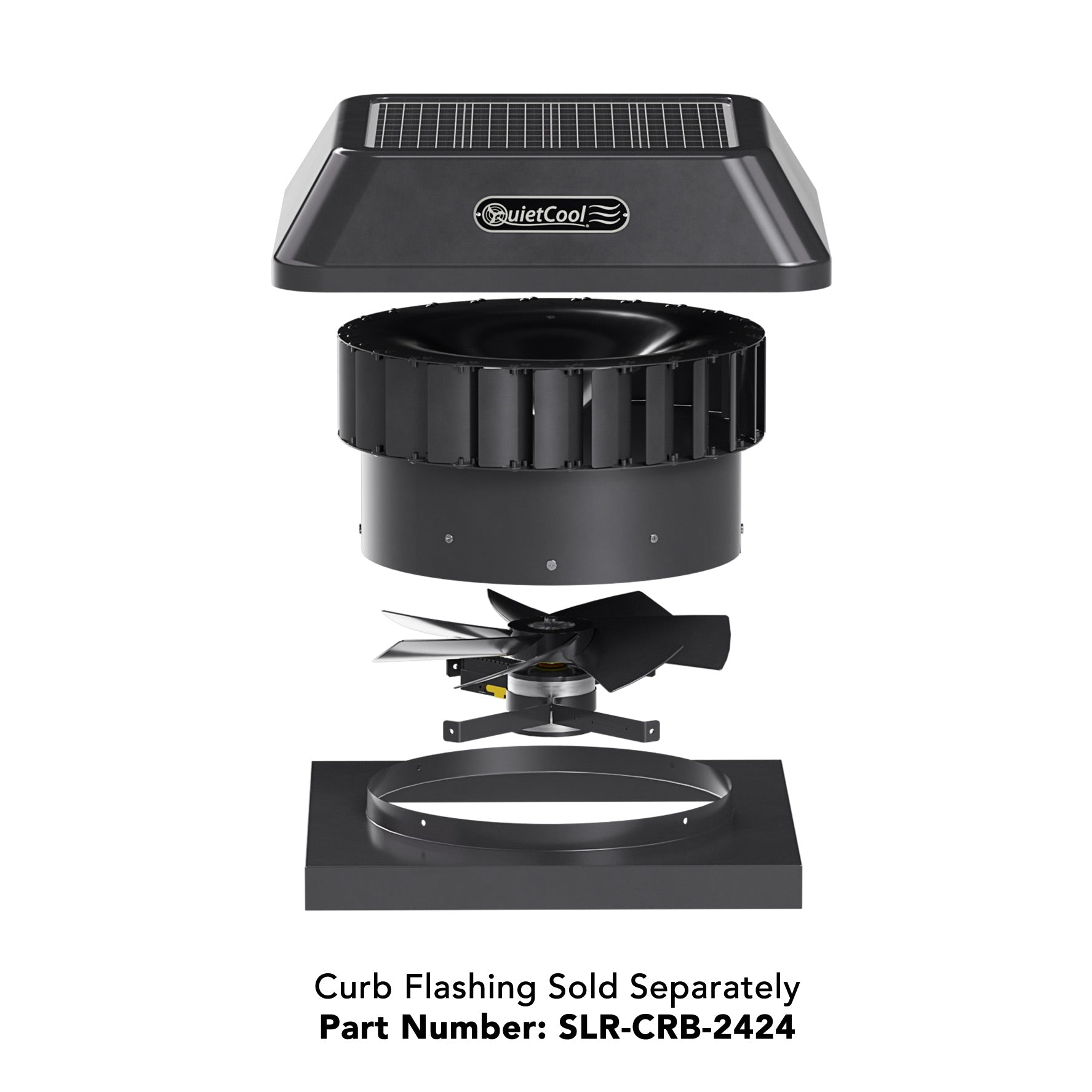 QuietCool 25 Watt Solar Roof Mount Attic Fan with AC/DC Inverter