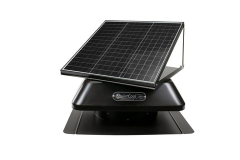 QuietCool 40 Watt Solar Roof Mount Attic Fan with AC/DC Inverter for 24/7 Runtime