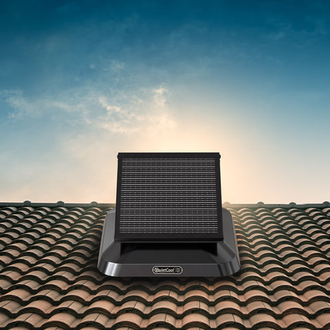 QuietCool 50 Watt Solar Smart Roof Mount Attic Fan with Smart App Control for 24/7 Runtime