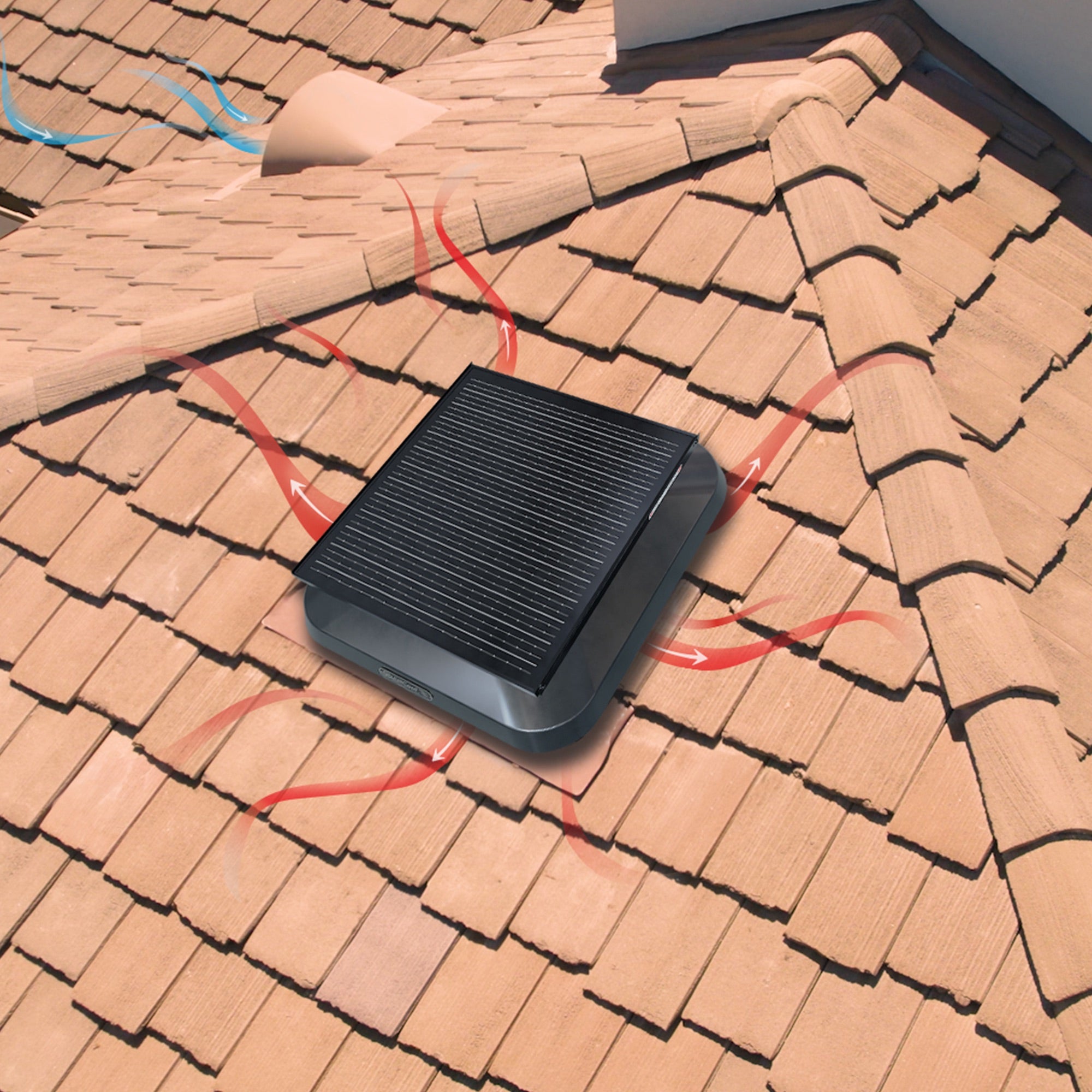 QCQOC'Sshop QuietCool 50 Watt Solar Smart Roof Mount Attic Fan - up to 1500