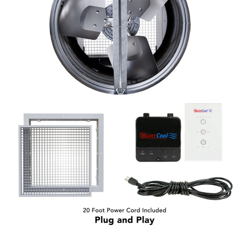 QuietCool 1834 CFM Garage Whole House Fan with Wireless RF Control