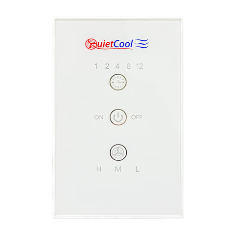 QuietCool Whole House Fan Wireless RF Glass Switch