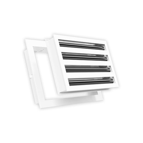 8 Inch - 4 Slot Linear Slot Diffusers - Modern AC Grilles - White
