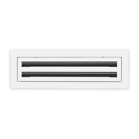 4 Inch - 2 Slot Linear Slot Diffusers - Modern AC Grilles - White