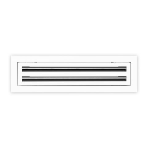 4 Inch - 2 Slot Linear Slot Diffusers - Modern AC Grilles - White