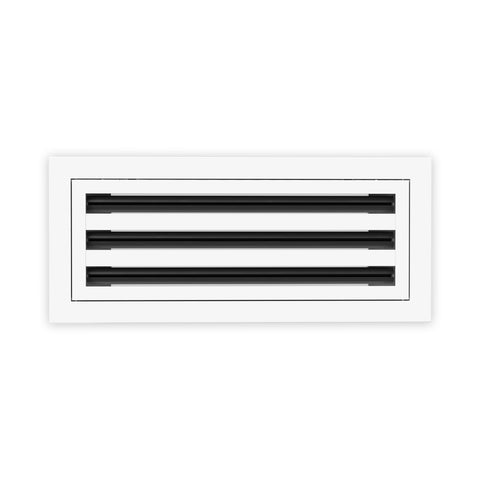 6 Inch - 3 Slot Linear Slot Diffusers - Modern AC Grilles - White