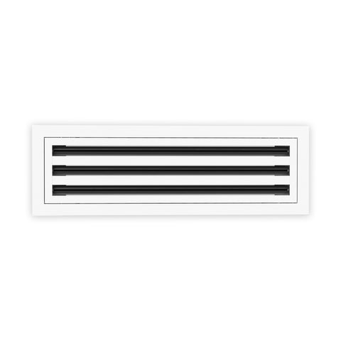 6 Inch - 3 Slot Linear Slot Diffusers - Modern AC Grilles - White