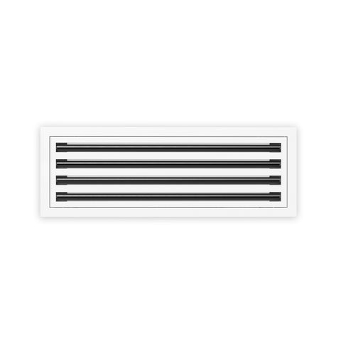 8 Inch - 4 Slot Linear Slot Diffusers - Modern AC Grilles - White