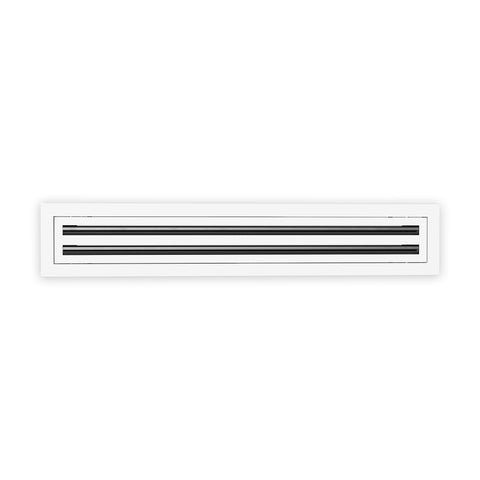 4 Inch - 2 Slot Linear Slot Diffusers - Modern AC Grilles - White