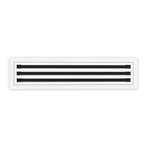 6 Inch - 3 Slot Linear Slot Diffusers - Modern AC Grilles - White