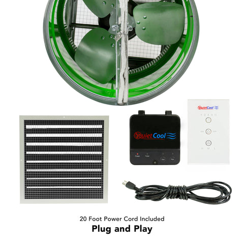 QuietCool 1452 CFM Garage Whole House Fan with Wireless RF Control