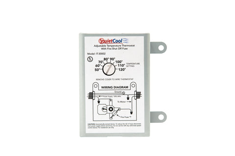 Attic Fan Mechanical Replacement Thermostat with Built-in Fire Safety Shut Off